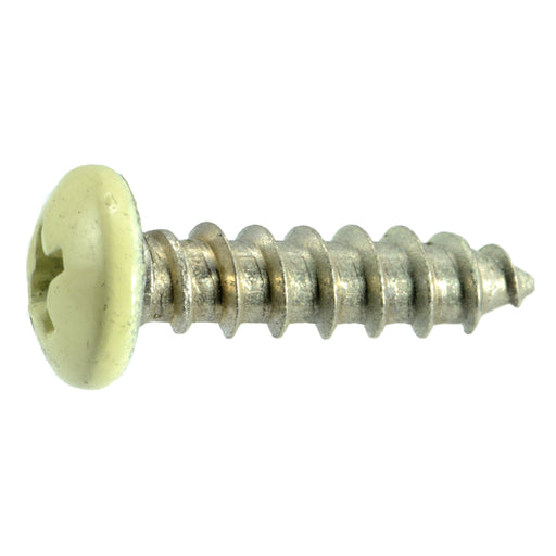 #10 x 3/4" Beige Painted 18-8 Stainless Steel Phillips Pan Head Sheet Metal Screws