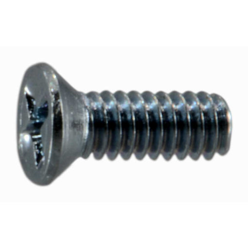 #0-80 x 3/16" Zinc Plated Steel Fine Thread Phillips Flat Head Machine Screws