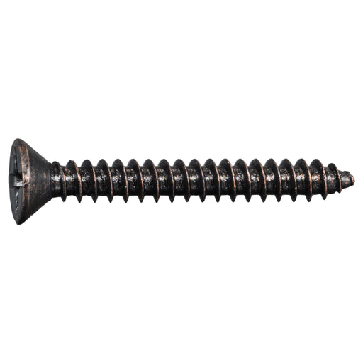 #7 x 1-1/4" Oiled Bronze Phillips Flat Head Hinge Screws