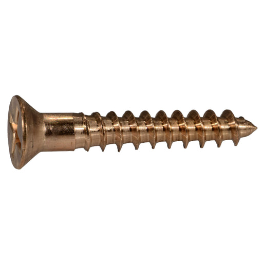 #10 x 1-1/4" Silicon Bronze Phillips Flat Head Wood Screws