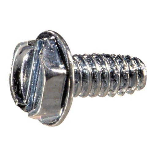 #4-40 x 1/4" Zinc Plated Steel Coarse Thread Hex Washer Head Type F Sheet Metal Screws