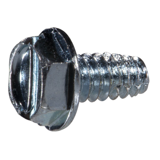 #10-24 x 3/8" Zinc Plated Steel Coarse Thread Hex Washer Head Type F Sheet Metal Screws