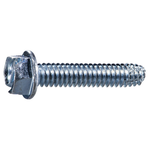 1/4"-20 x 1-1/4" Zinc Plated Steel Coarse Thread Hex Washer Head Type F Sheet Metal Screws