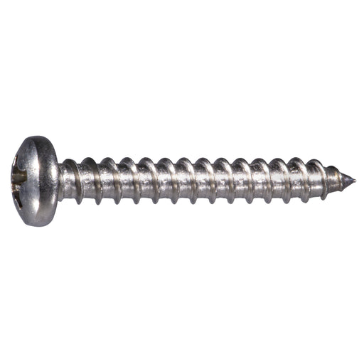 #12 x 1-1/2" 316 Stainless Steel Phillips Pan Head Sheet Metal Screws