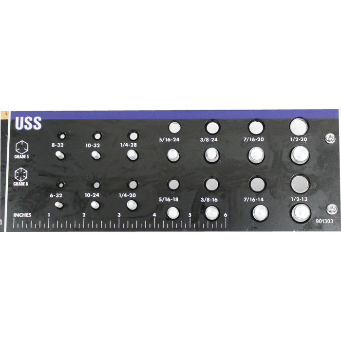 Black SAE and Metric Bolt Gauge Check a Thread Size Tool