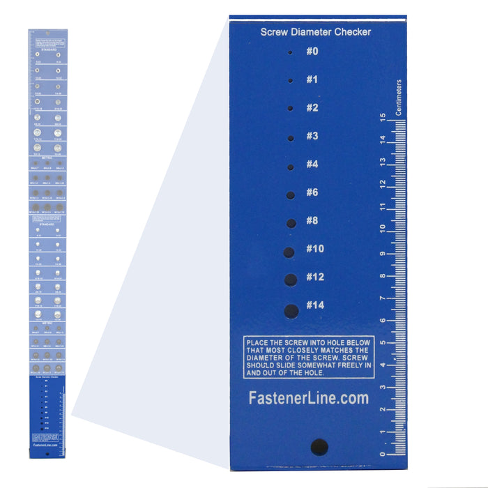 Blue Vertical SAE and Metric Bolt Gauge Thread Checker