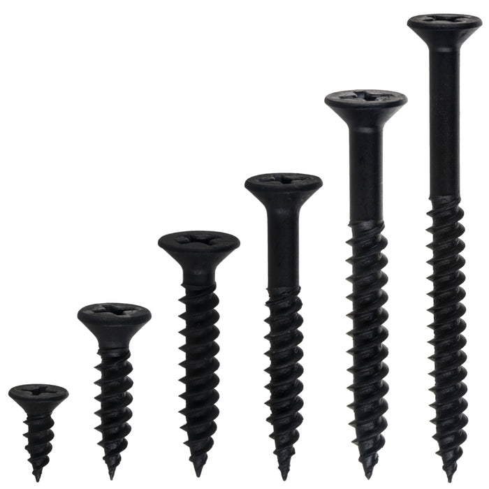 TwinFast Black Phosphate Steel Phillips Flat Head Wood Screws - 100 pcs.